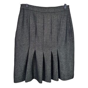Valentino Roma Grey Wool Pleated Pencil Skirt Size 42/6